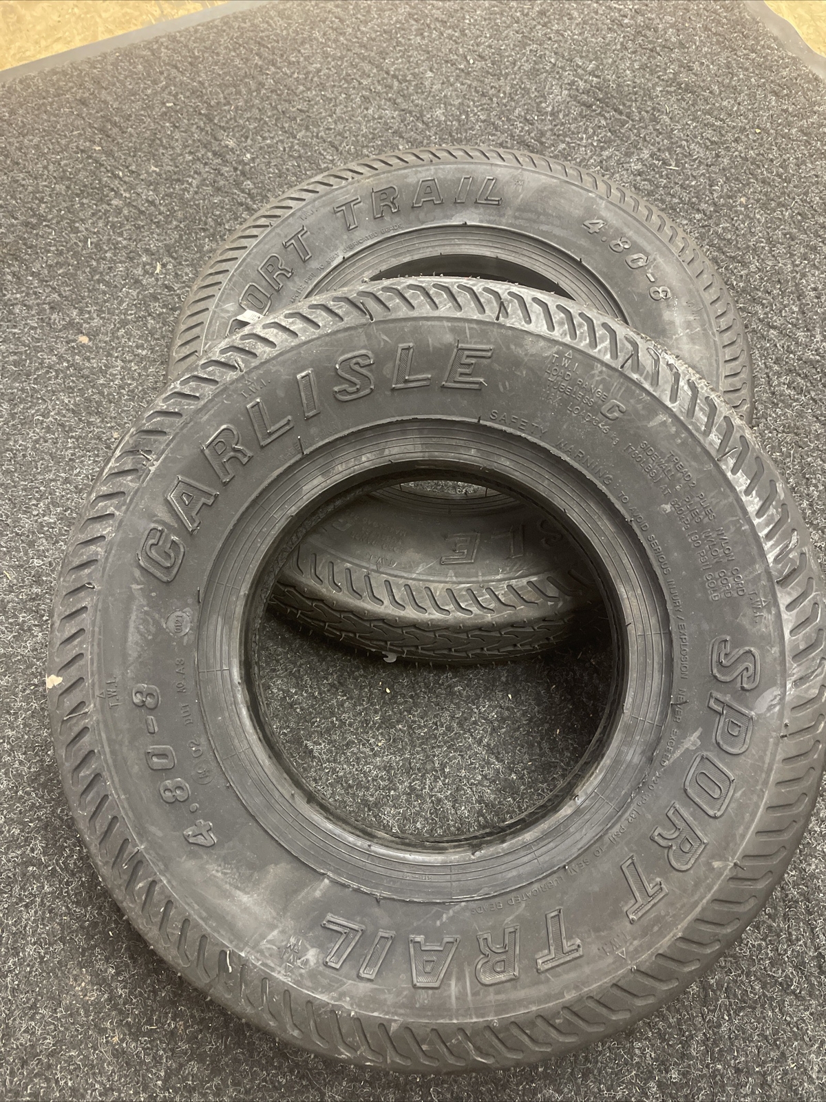 2 Carlisle Sport Trail ST 4.8-8 4.80-8 4.8X8 Load C 6 Ply Trailer Tire