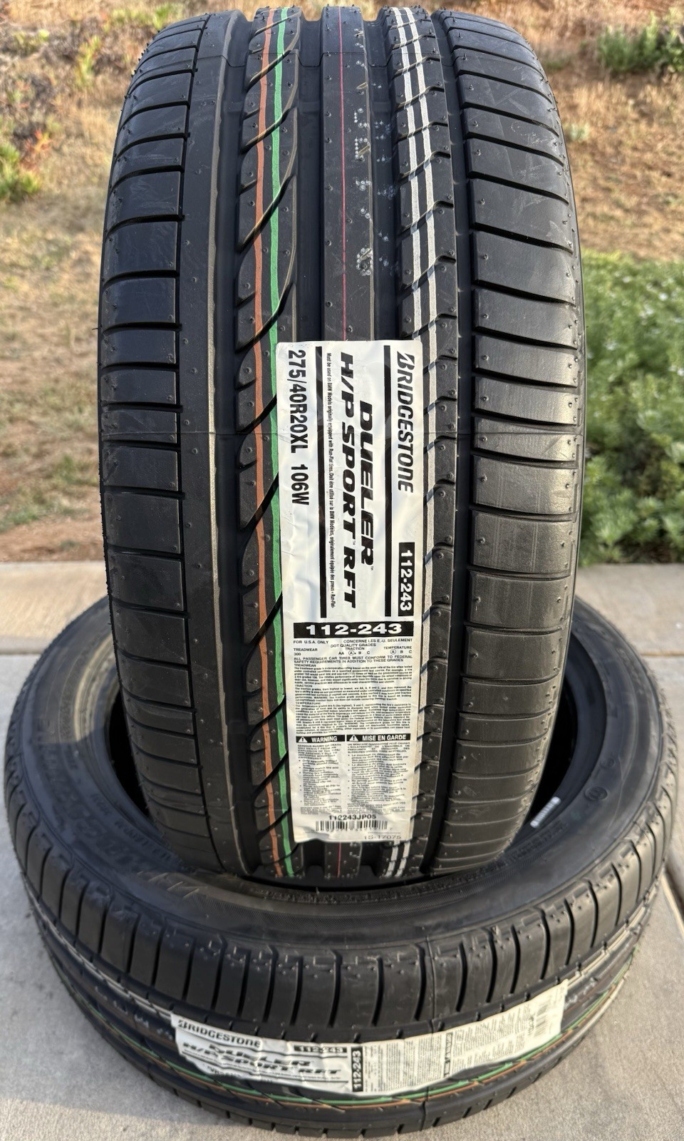 4X NEW Bridgestone Dueler H/P Sport RFT BMW Run Flat 2X 275/40R20 & 2X 315/35R0