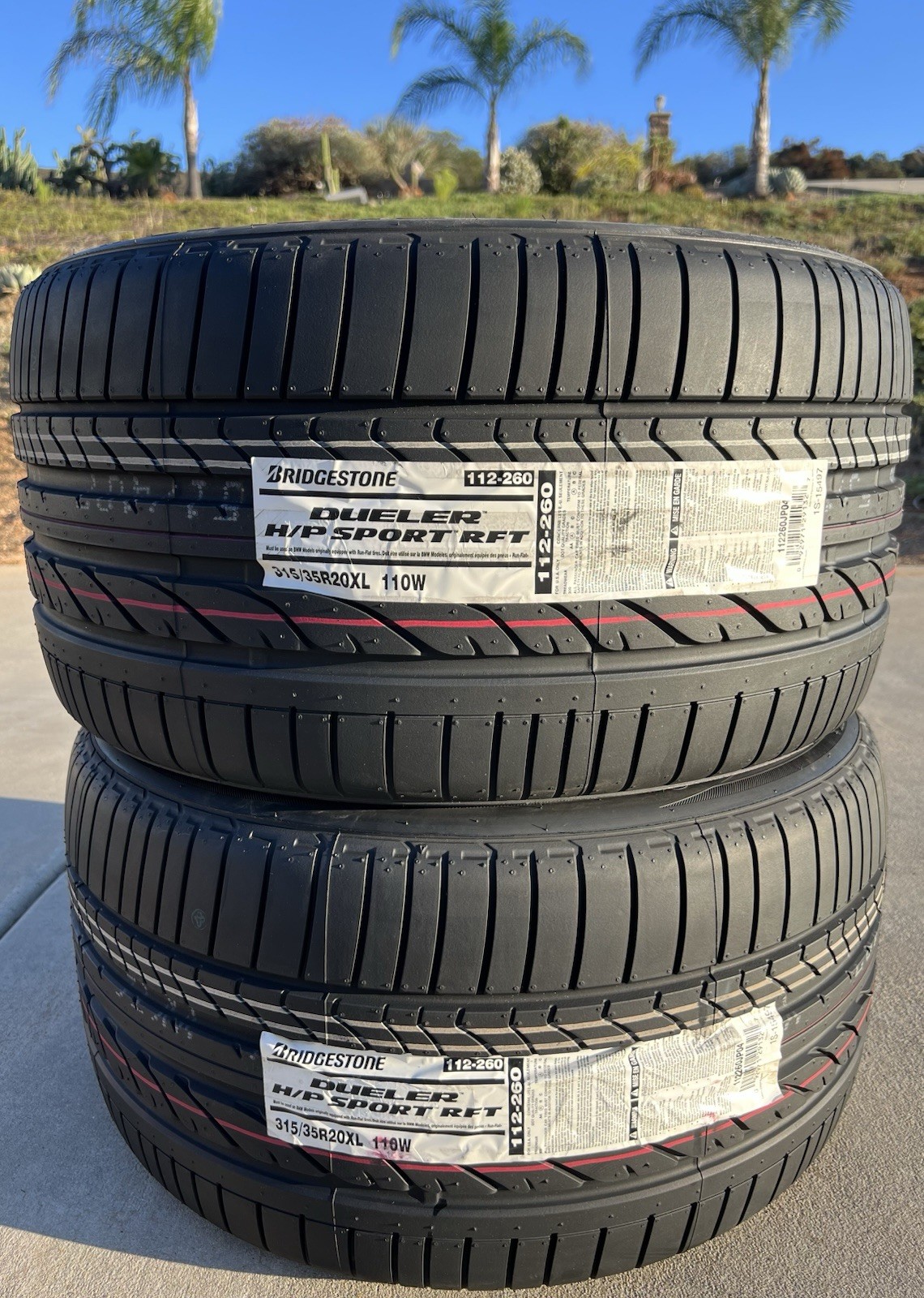 4X NEW Bridgestone Dueler H/P Sport RFT BMW Run Flat 2X 275/40R20 & 2X 315/35R0