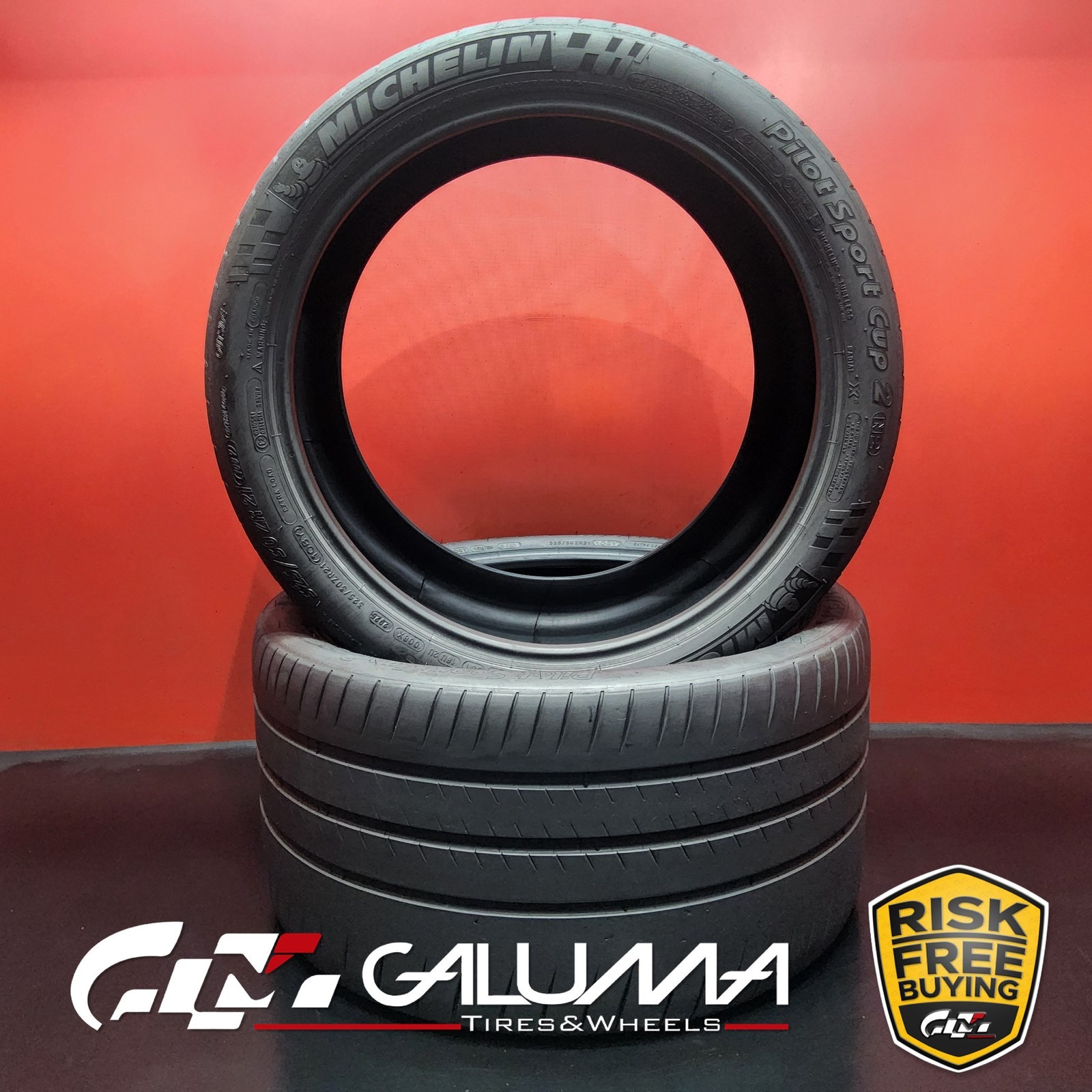 Set of 2 Tires LikeNEW Michelin Pilot Sport Cup 2 325/30ZR21 No Repairs #94400