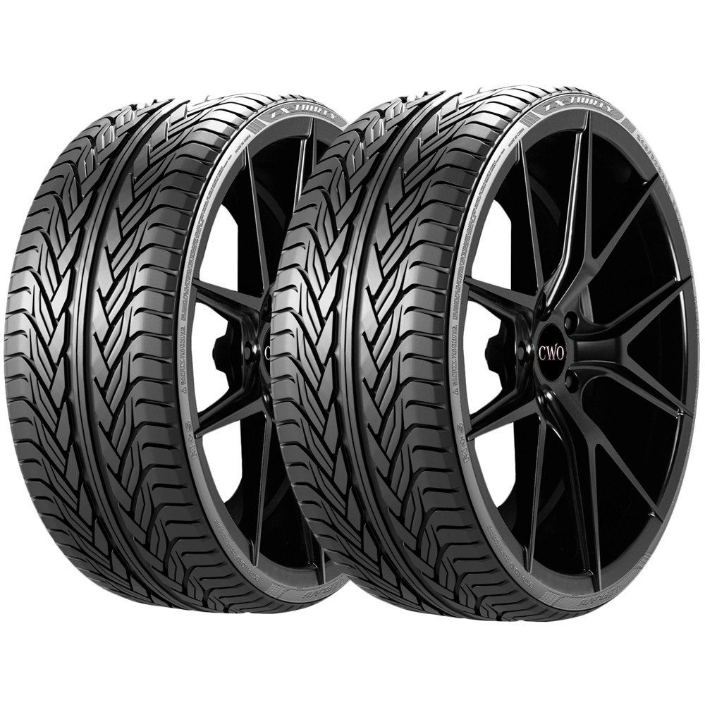 (QTY 2) 255/30R30 Lexani LX-Thirty 103W XL Black Wall Tires