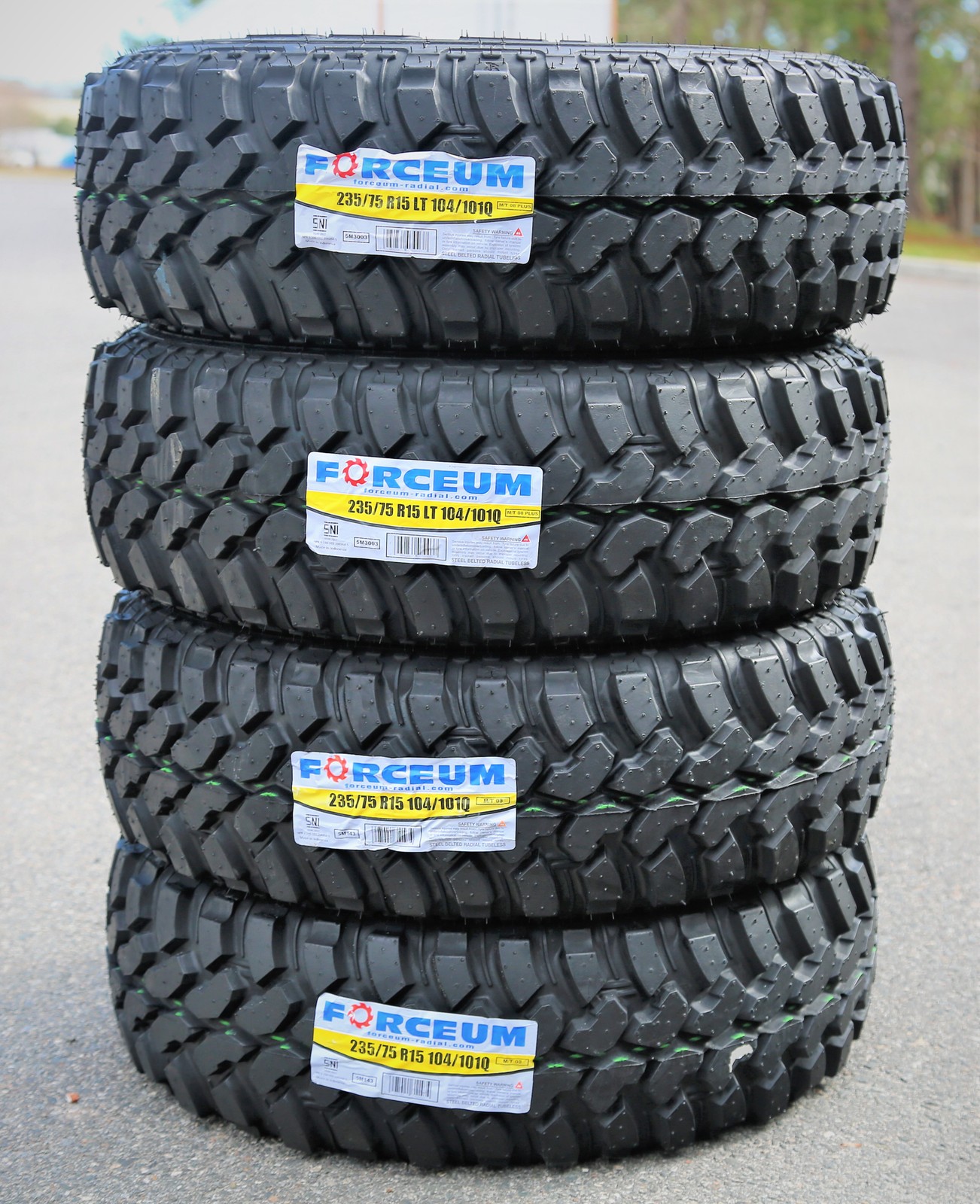 2 New Forceum M/T 08 LT 235/75R15 Load C 6 Ply MT Mud Tires