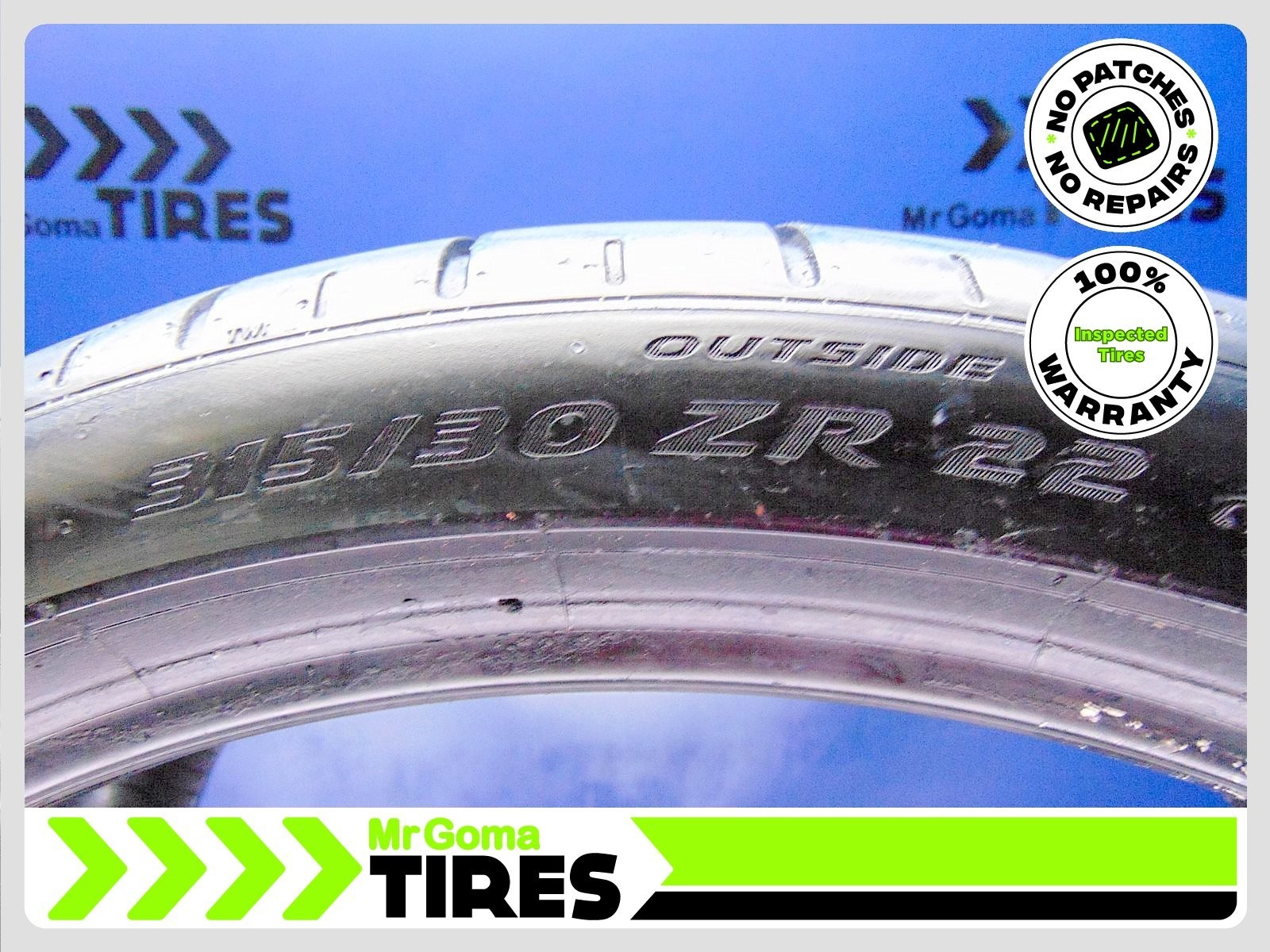 2 PIRELLI P ZERO TM CORSA PZC4 N0 315/30ZR22 USED TIRES 65% LIFE 3153022