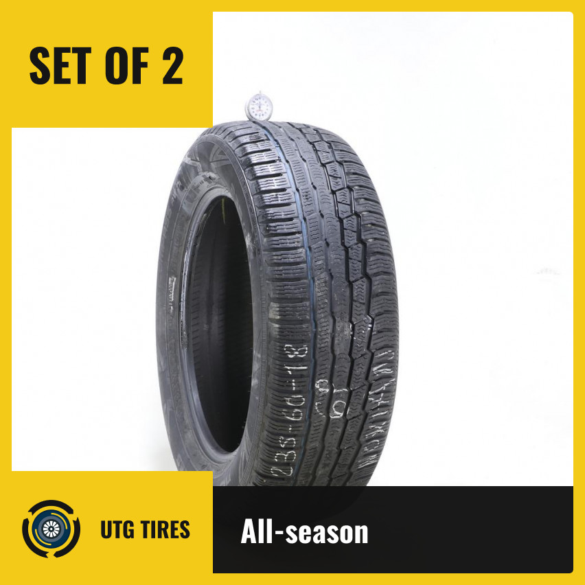 Set of (2) Used 235/60R18 Nokian Encompass AW01 107V – 6.5/32