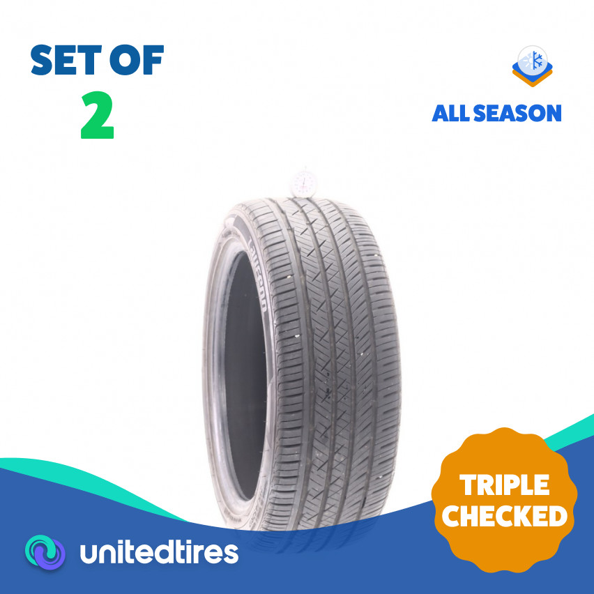 Set of (2) Used 215/45ZR17 Laufenn S Fit AS 91W – 7/32