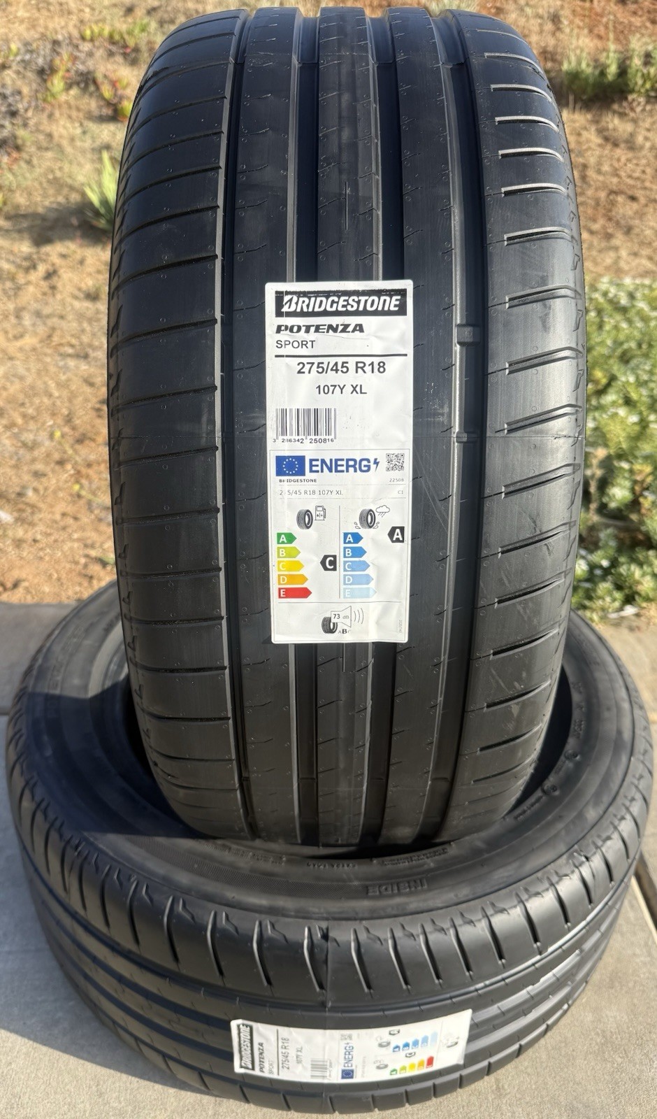 TWO BRAND NEW 275/45R18 Bridgestone Potenza Sport Tires Like Michelin Pilot 4S!