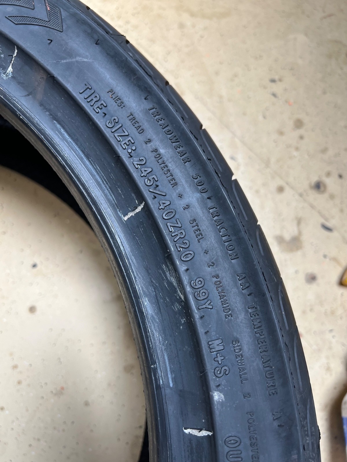 1 – NEW 245/40ZR20 (99Y) M+S Goodyear Eagle Exhilarate – 6182