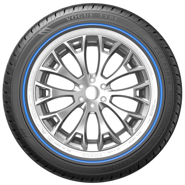 (QTY 4) 215/70R15 Vogue Custom Built Radial VIII 103H SL Blue/White Tires