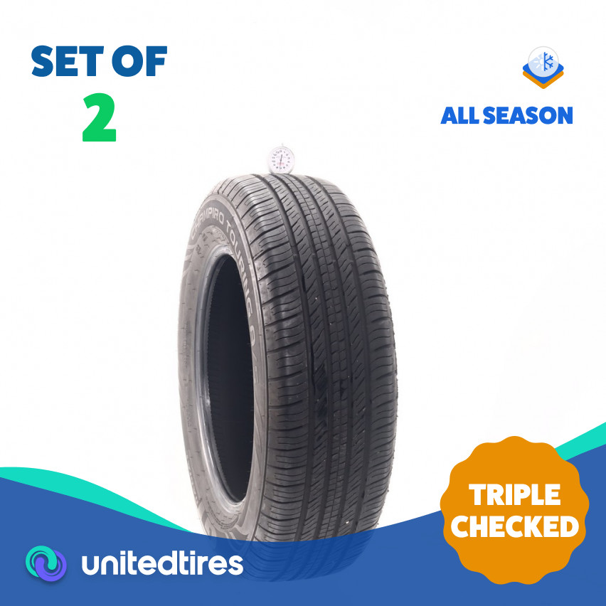 Set of (2) Used 225/65R17 GT Radial Champiro Touring AS 102H – 7/32 (ZFUX)