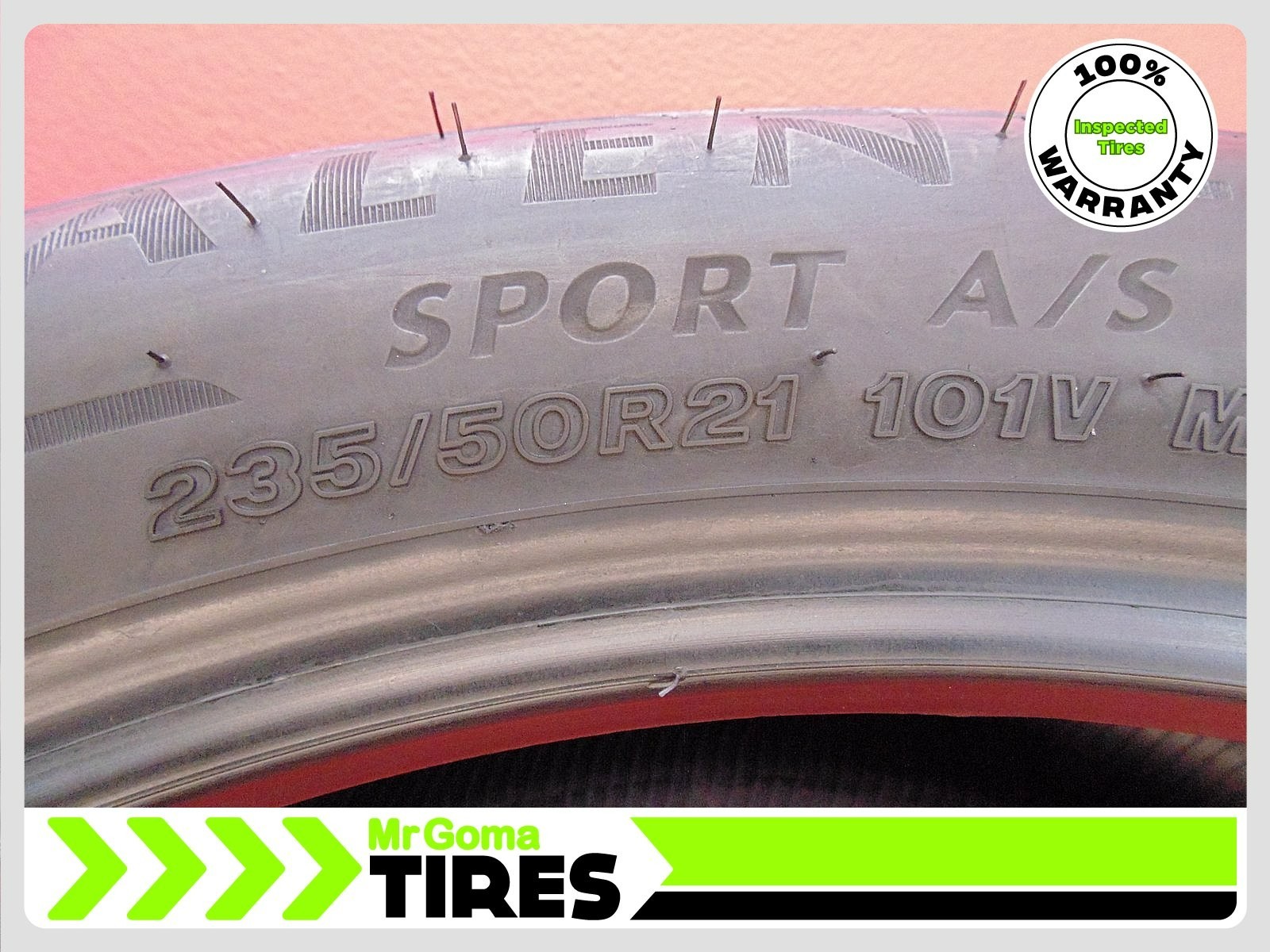 4 BRIDGESTONE ALENZA SPORT A/S 235/50R21 USED TIRES 7.2/32 TREAD 101V 2355021