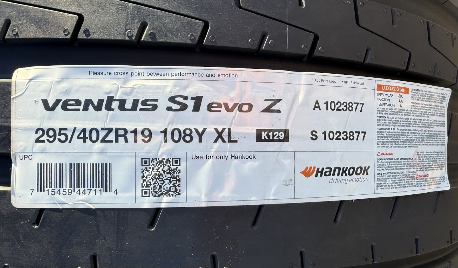 TWO BRAND NEW 295/40ZR19 108Y Hankook Ventus S1 evo Z ND0 Porsche Panamera Tires