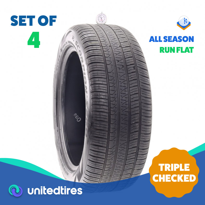 Set of (4) Used 275/45R20 Pirelli Scorpion Zero Run Flat 110H – 6-7.5/32 (VSF6)