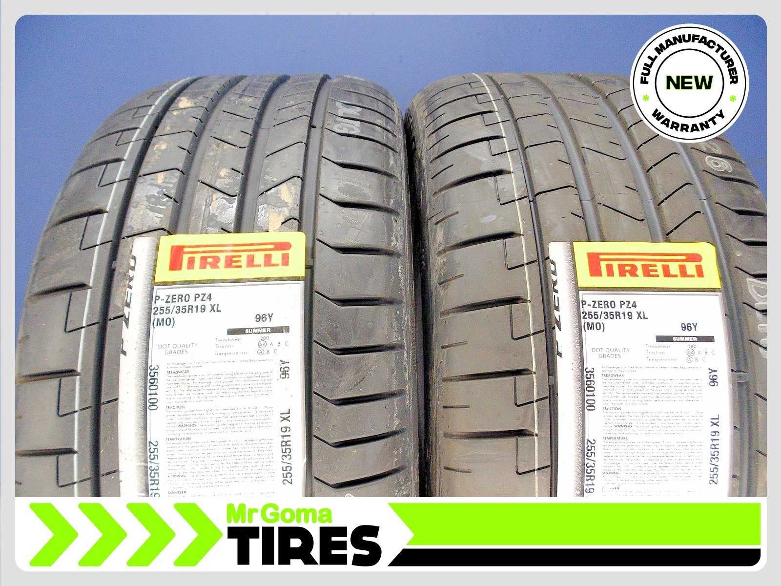 2 BRAND NEW PIRELLI P ZERO PZ4 MO XL 255/35R19 TIRES 96Y 2553519 MERCEDES