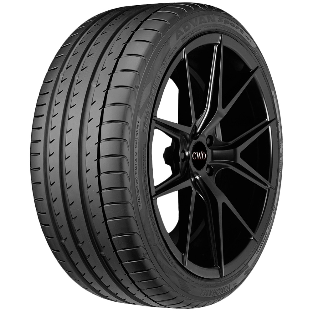 (QTY 4) 245/35R19 Yokohama Advan Sport V105 93V SL Black Wall Tires