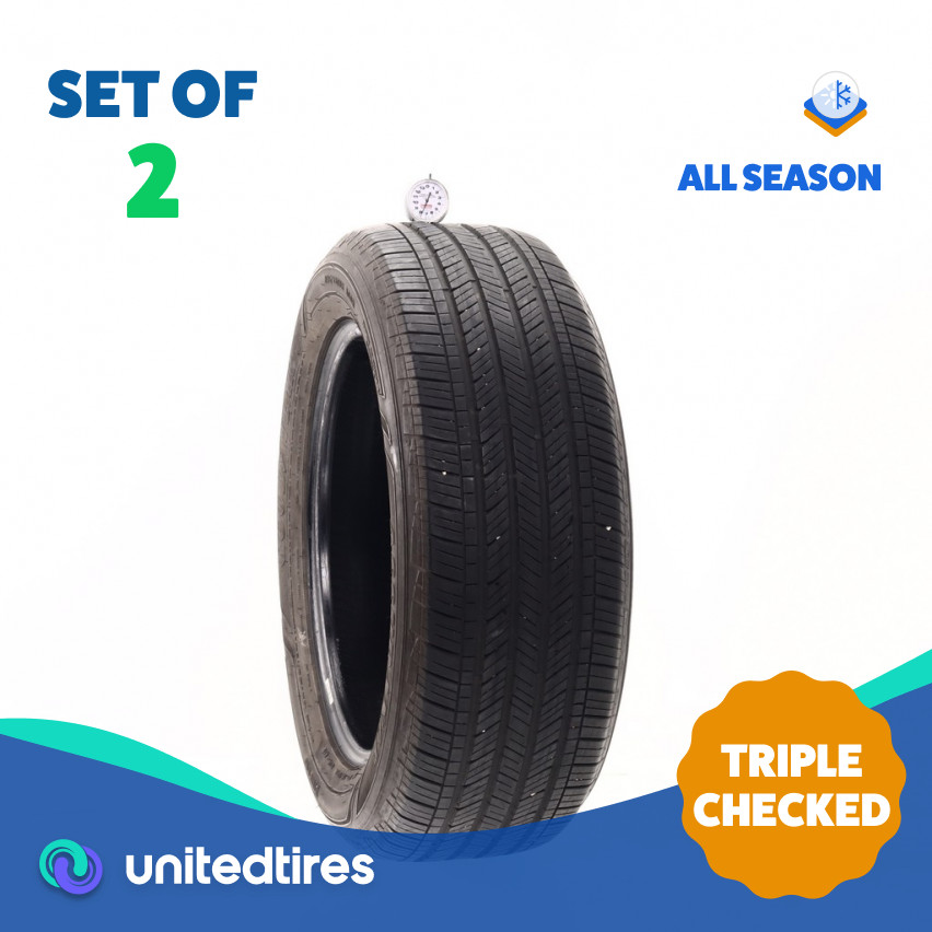 Set of (2) Used 235/55R18 Goodyear Assurance Finesse 100H – 7.5/32