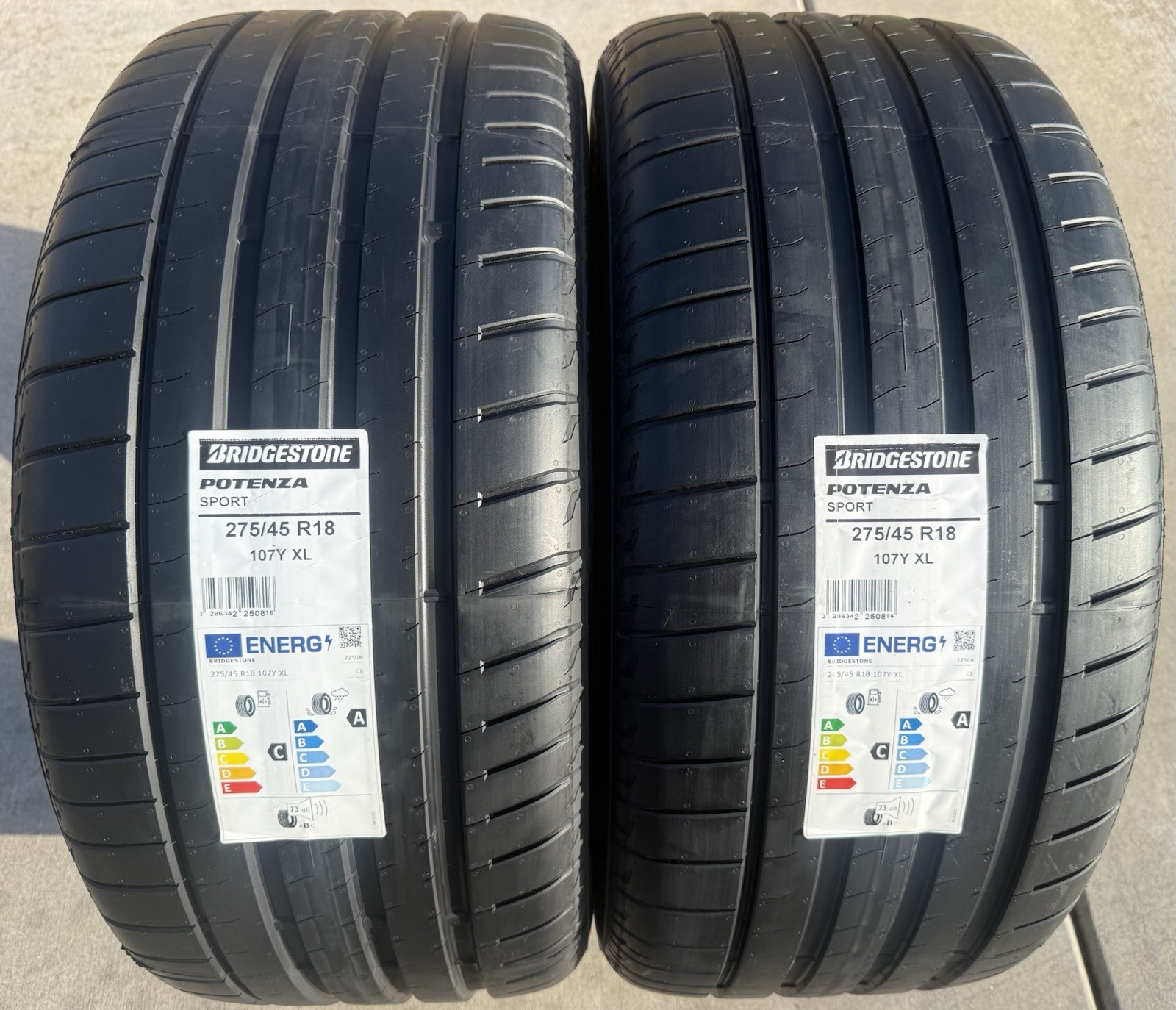 TWO BRAND NEW 275/45R18 Bridgestone Potenza Sport Tires Like Michelin Pilot 4S!