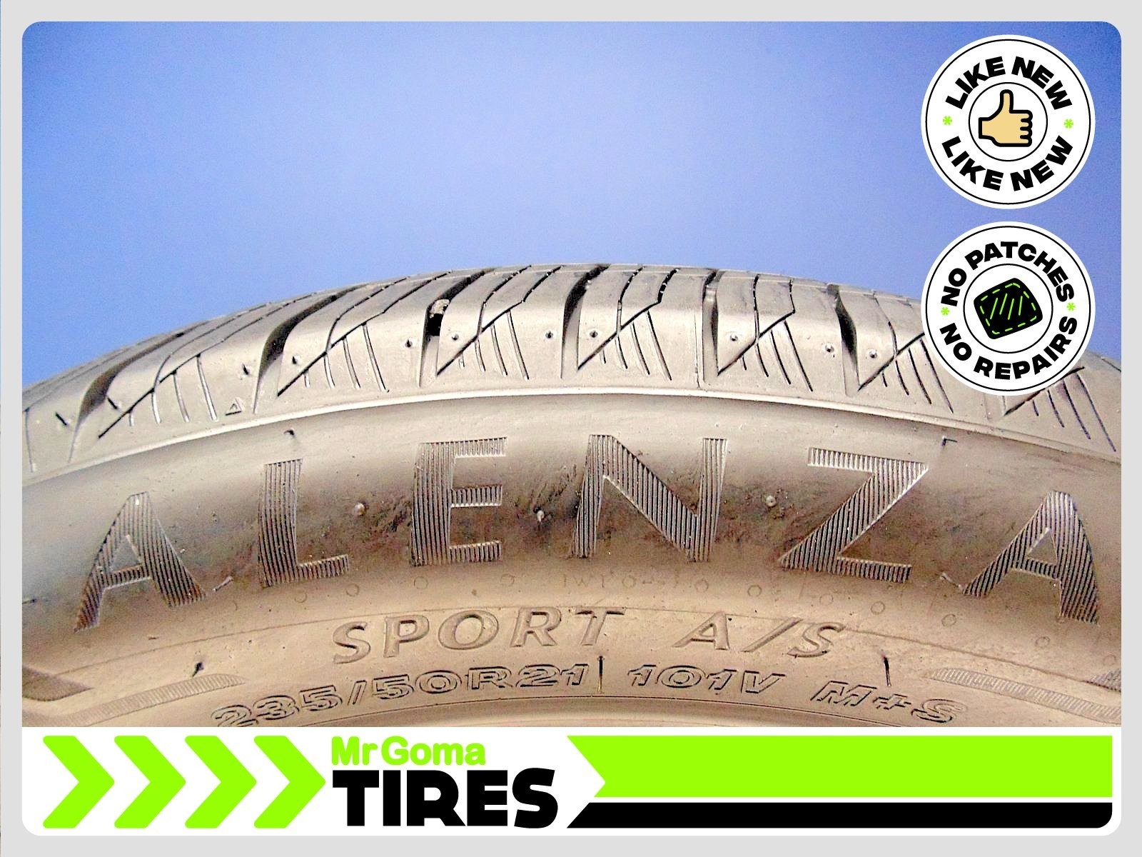 1 BRIDGESTONE ALENZA SPORT A/S E 235/50R21 USED TIRE 9.9/32 TREAD 101V 2355021
