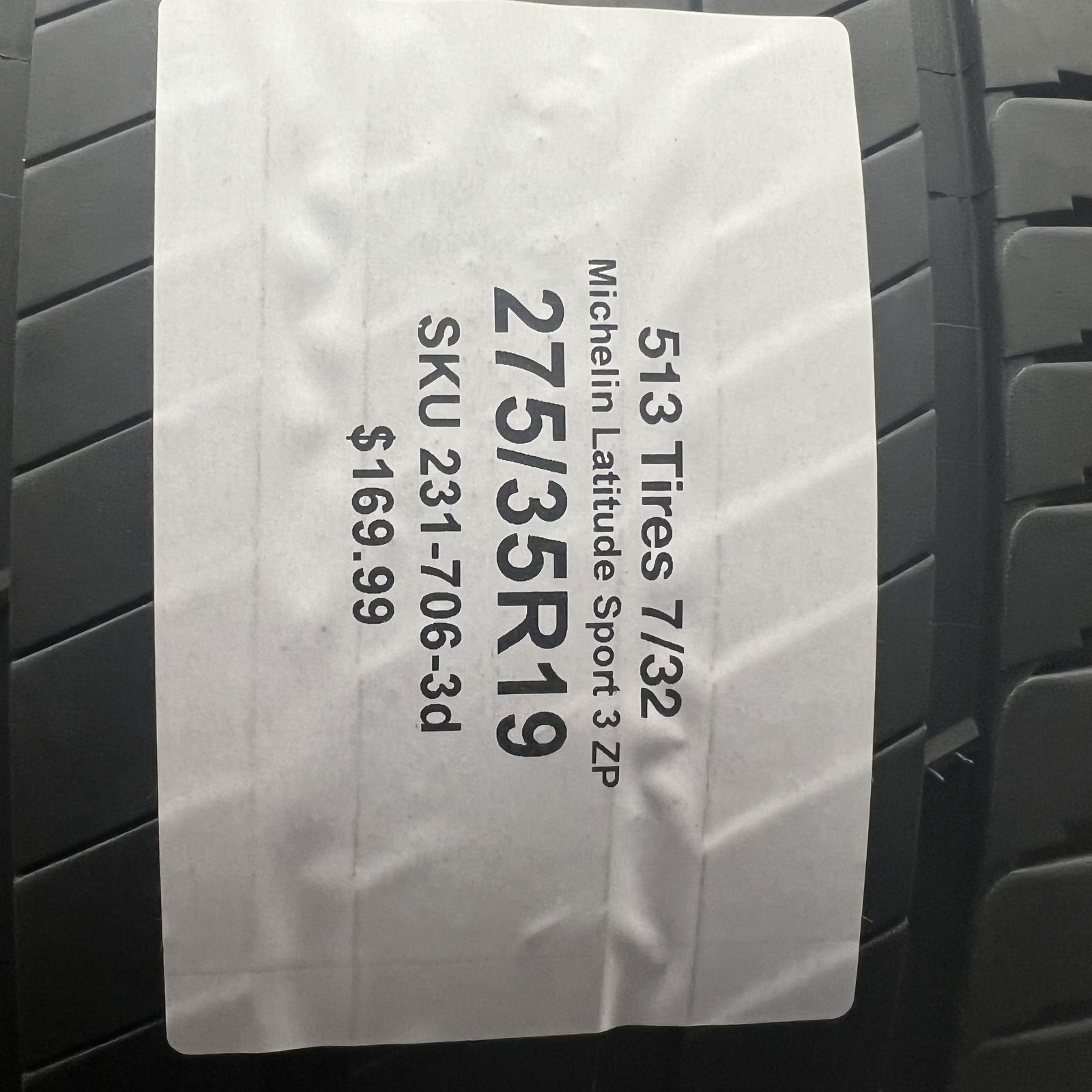 1 TIRE LikeNew Michelin Latitude Sport 3 ZP RunFlat BMW 275/40/20 275/40R20 106W