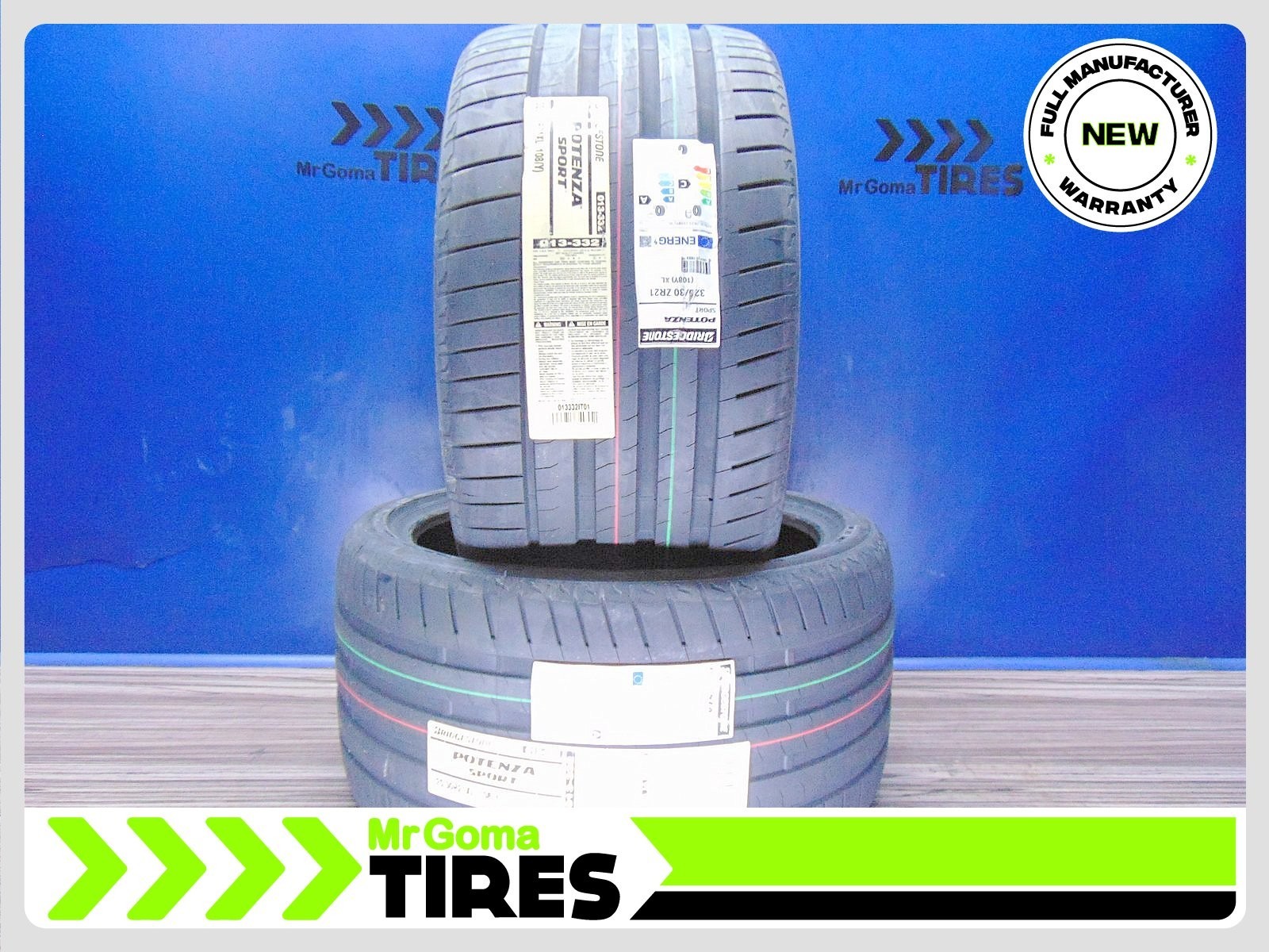 SET OF 2 BRAND NEW 325/30ZR21 BRIDGESTONE POTENZA SPORT XL TIRES 108Y 3253021