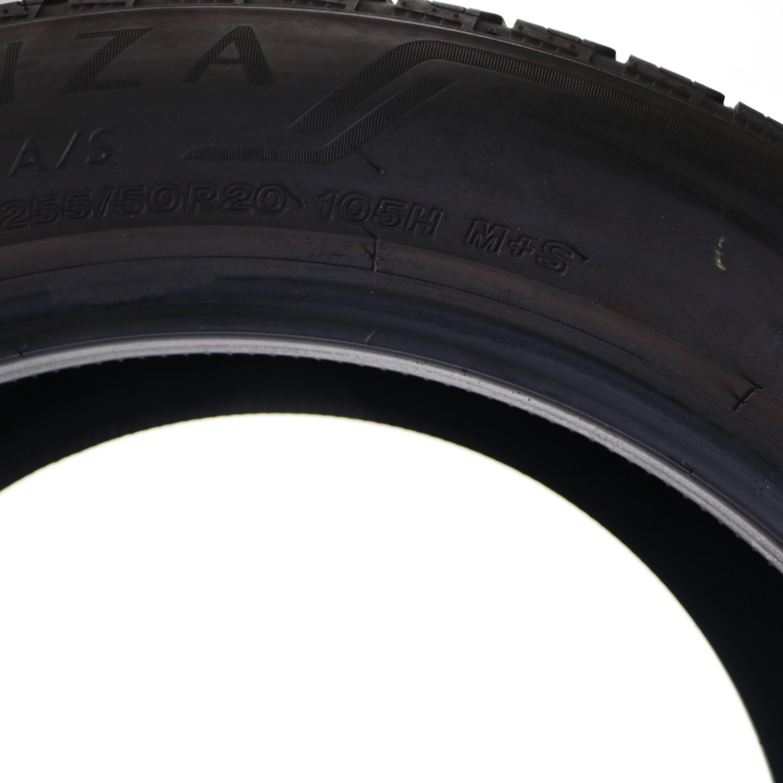 Set of 2 Used 255/50R20 Bridgestone Alenza Sport A/S – 105H – 8-9/32
