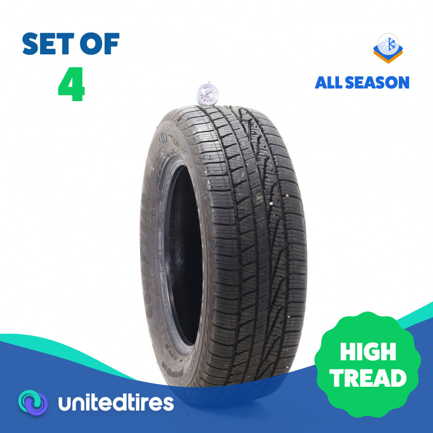 Set of (4) Used 225/60R16 Goodyear Assurance WeatherReady 98H – 9-9.5/32