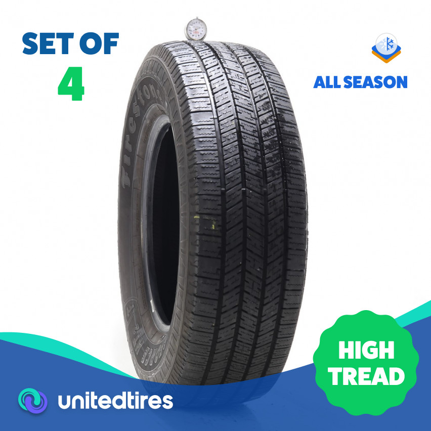 Set of (4) Used LT 275/70R18 Firestone Transforce HT2 125/122S – 9.5-11/32