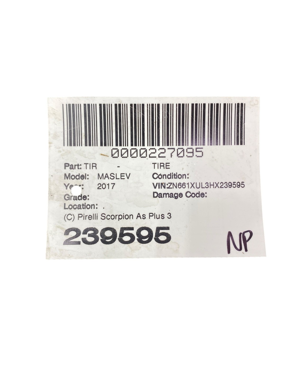 (C) Pirelli Scorpion As Plus 3 255/50R19 Tire 8/32Nds Dot (0124)