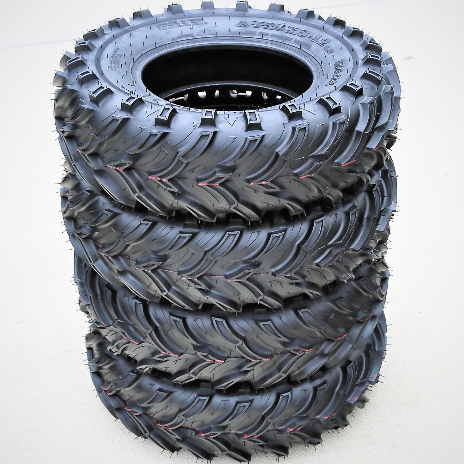 4 Forerunner Mars B 25×10.00-12 25×10-12 50F 6 Ply MT M/T Mud ATV UTV Tires