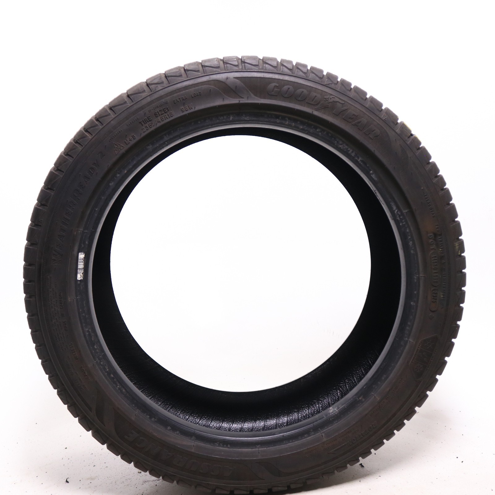 Set of 2 Used 235/45R18 Goodyear Assurance WeatherReady 2 – 98W – 8.5-9.5/32