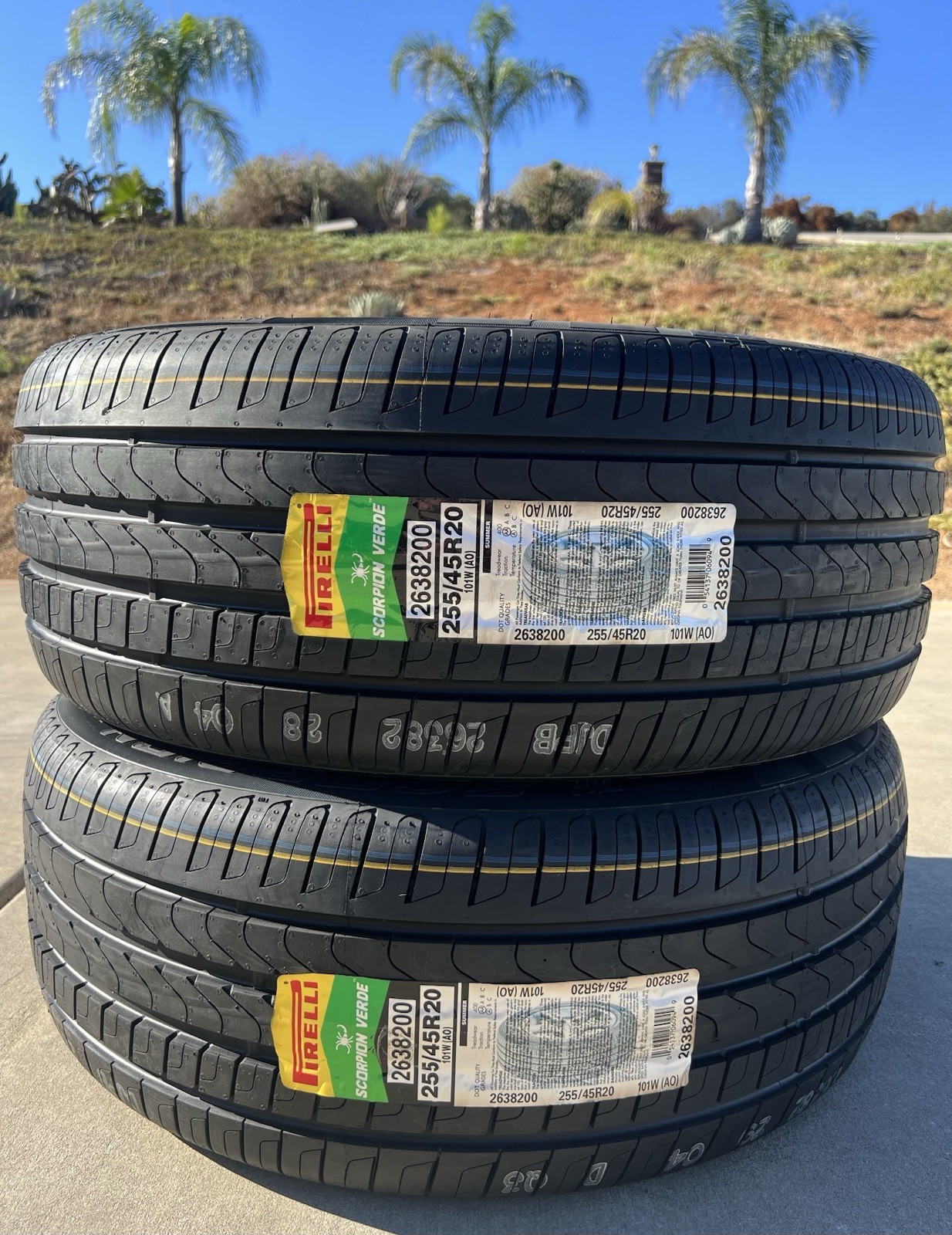 Set of FOUR BRAND NEW 255/45R20 101W Pirelli Scorpion Verde AO Audi Tires