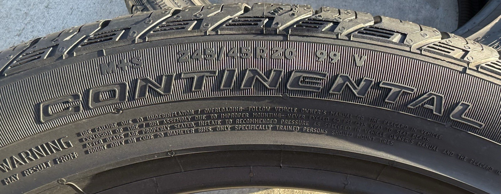 TWO BRAND NEW 245/45R20 Continental CrossContact LX Sport ContiSilent Foam Tires