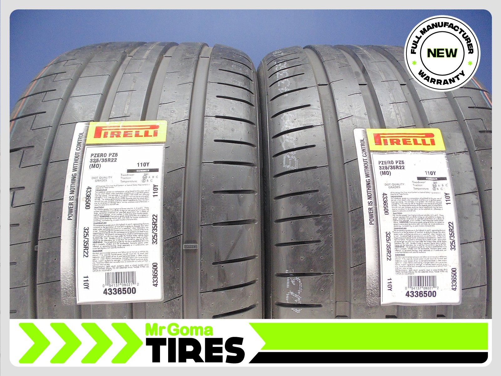 SET OF 2 BRAND NEW 325/35R22 PIRELLI P ZERO PZ5 MO TIRES PZERO MERCEDES 3253522