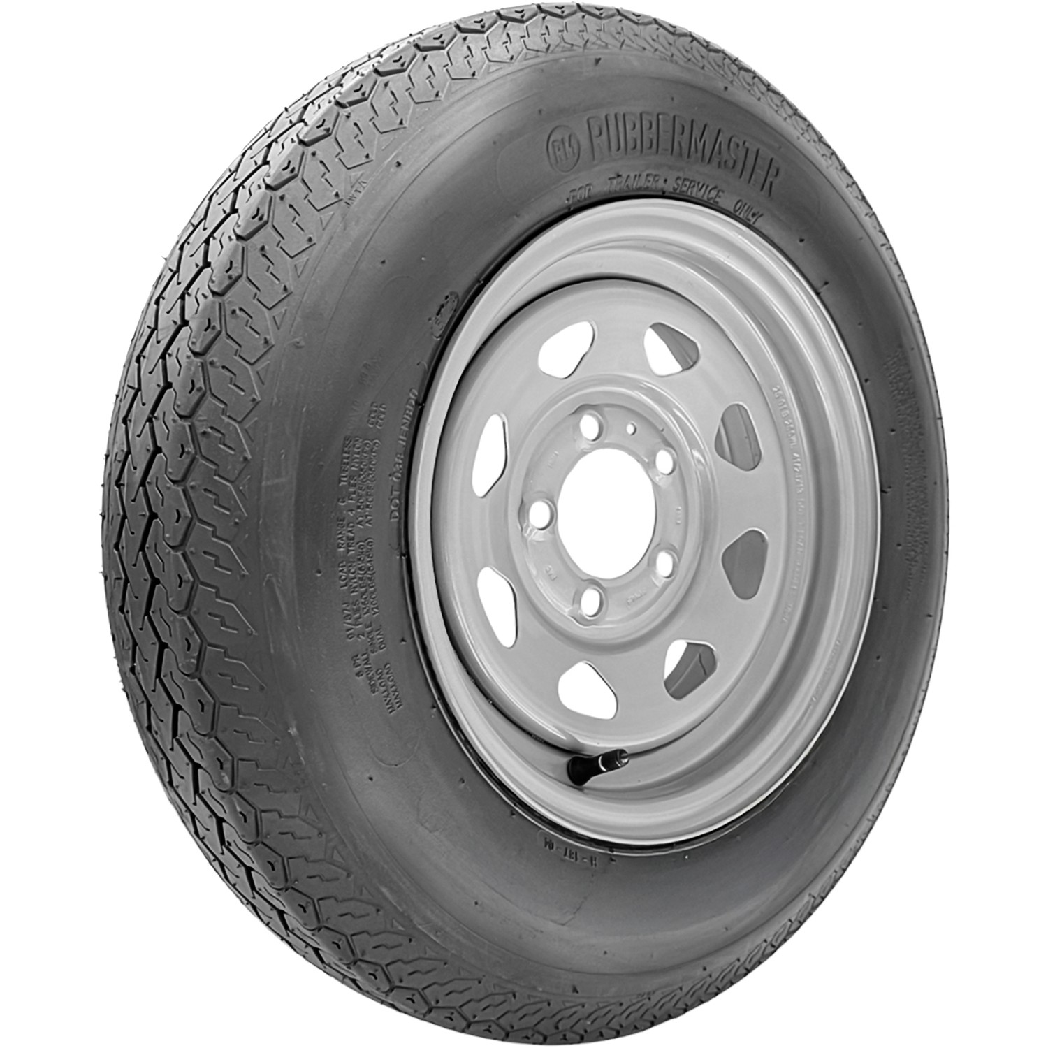 2 Assemblies RubberMaster H187 ST F78-14 6 Ply 14×6 5 x 114.3 Silver Eight Spoke