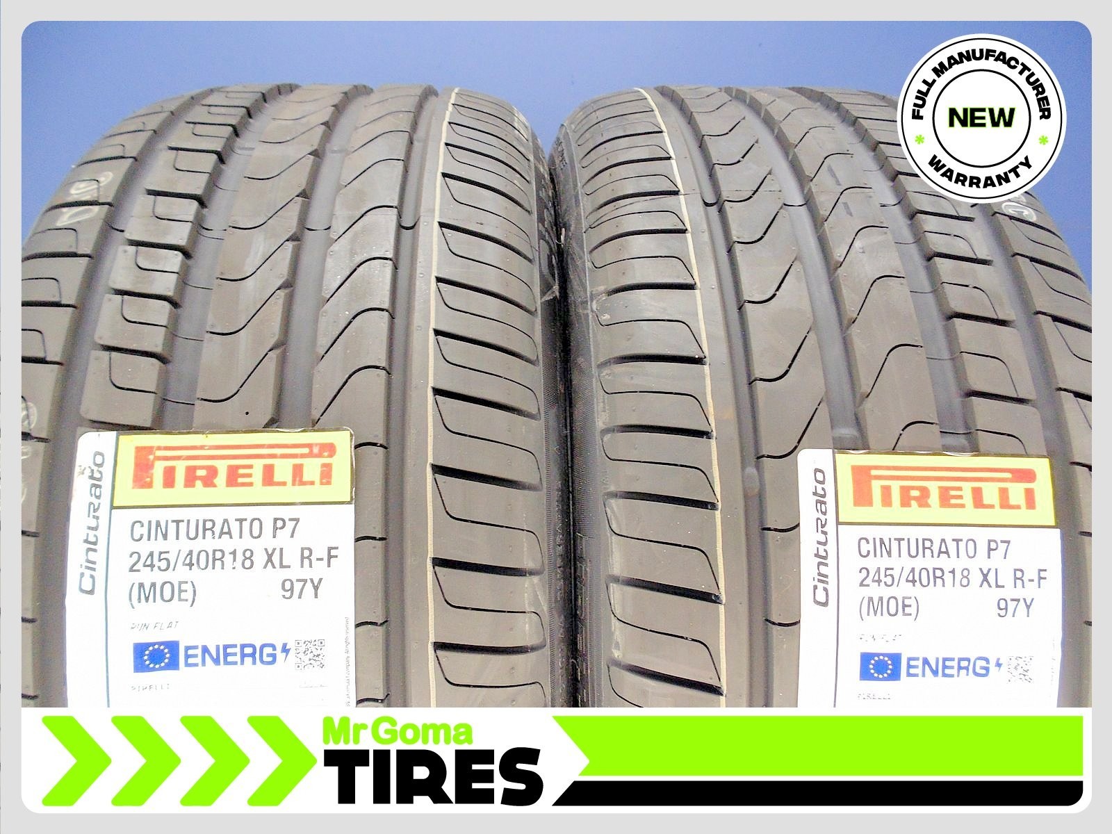 2 BRAND NEW PIRELLI CINTURATO P7 ECOIMPACT MOE RSC RFT 245/40R18 TIRES – 2454018