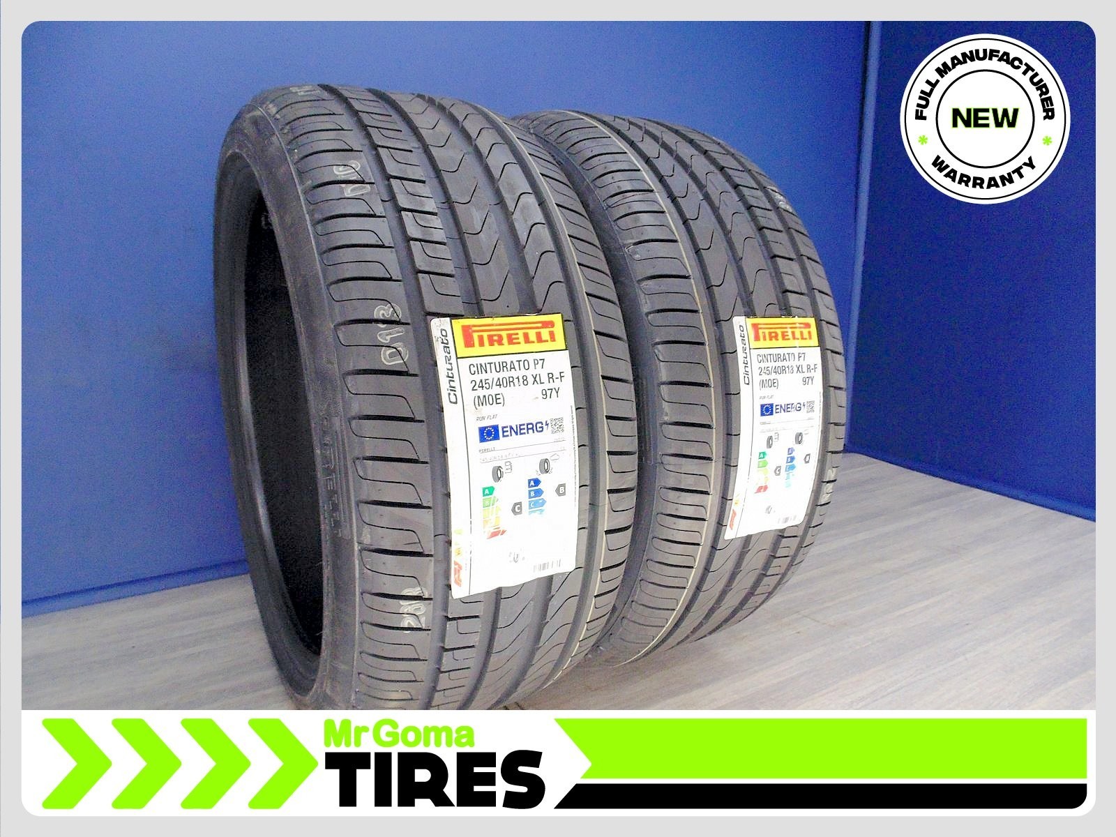 2 BRAND NEW PIRELLI CINTURATO P7 ECOIMPACT MOE RSC RFT 245/40R18 TIRES – 2454018