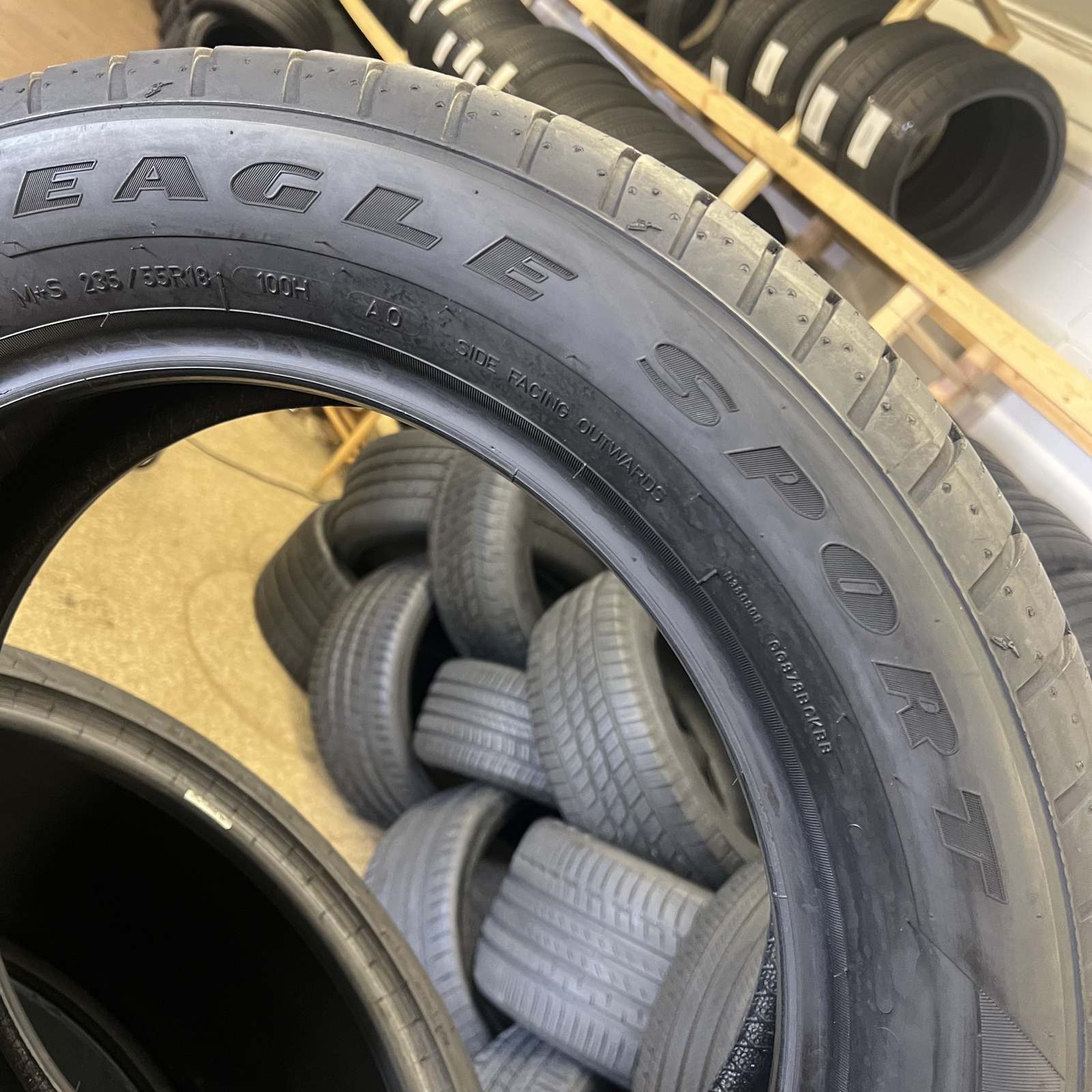 1 (One)Tire LikeNEW Goodyear Eagle Sport All Season AO 235/55R18 100 H