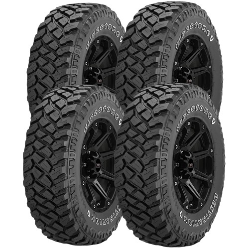(QTY 4) 33×12.50R15LT Firestone Destination M/T2 108Q LRC White Letter Tires