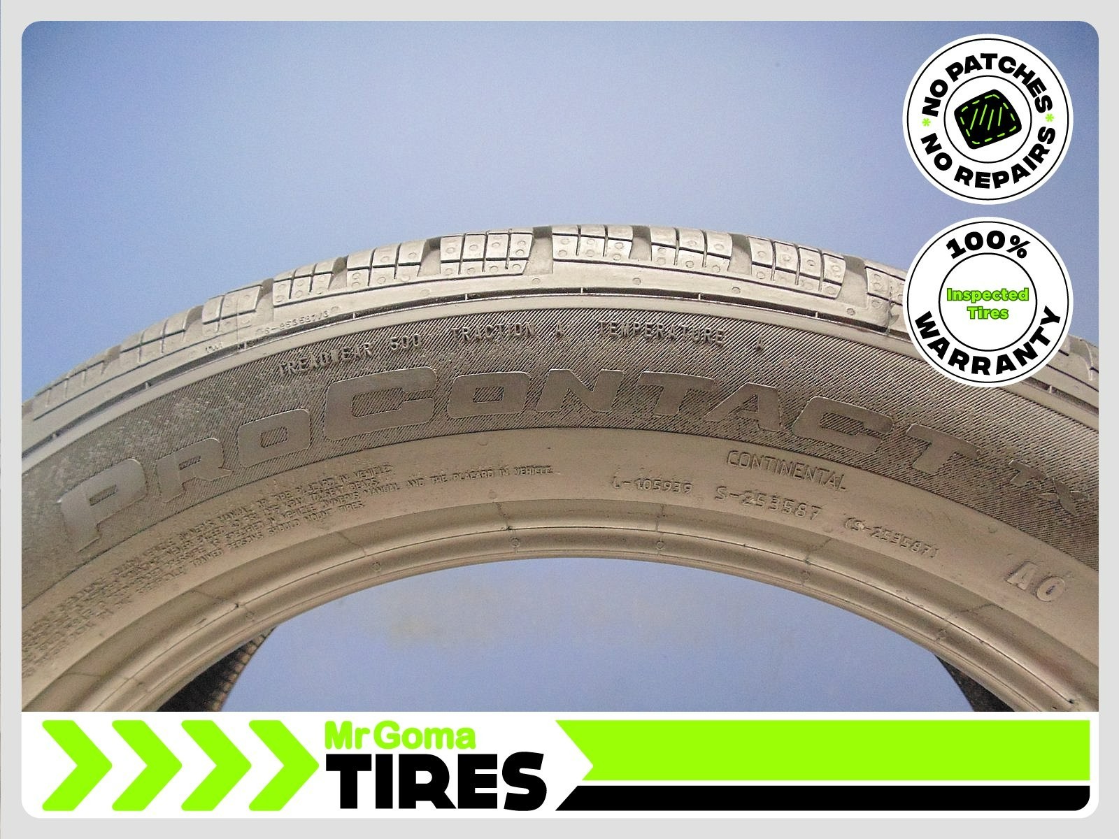 1 CONTINENTAL PROCONTACT TX AO 235/50R19 USED TIRE 7.3/32 TREAD 2355019