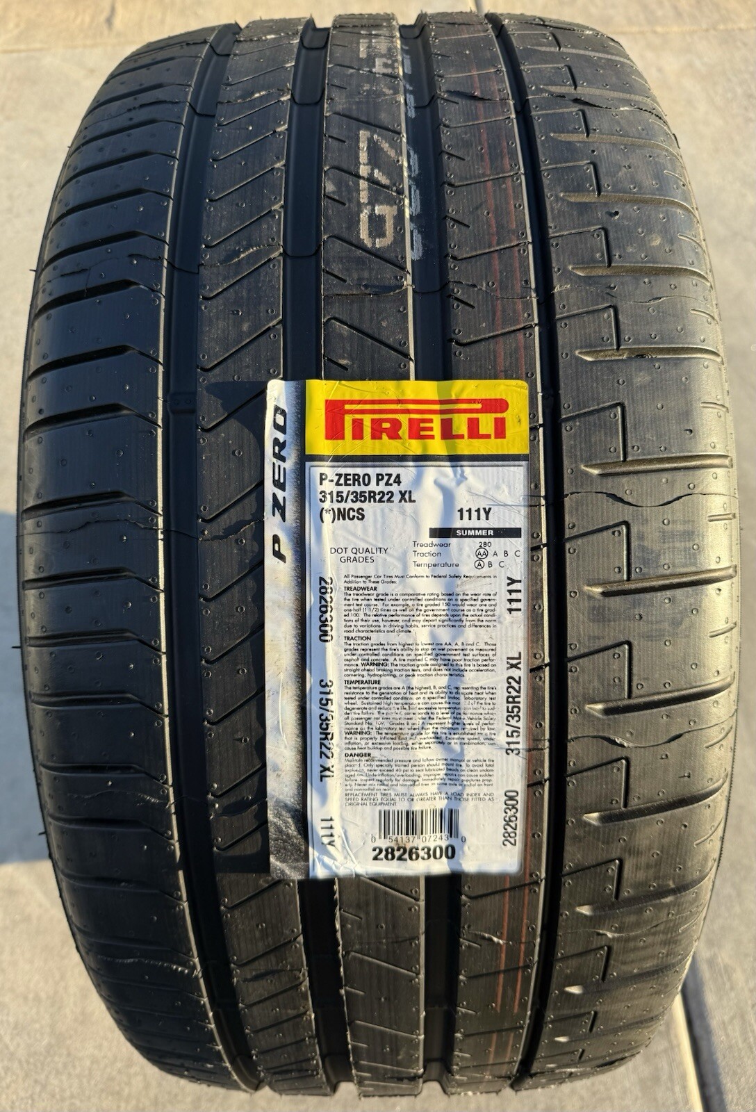 SET of TWO BRAND NEW 315/35R22 111Y Pirelli P Zero PZ4 Sport PNCS BMW X7 Tires