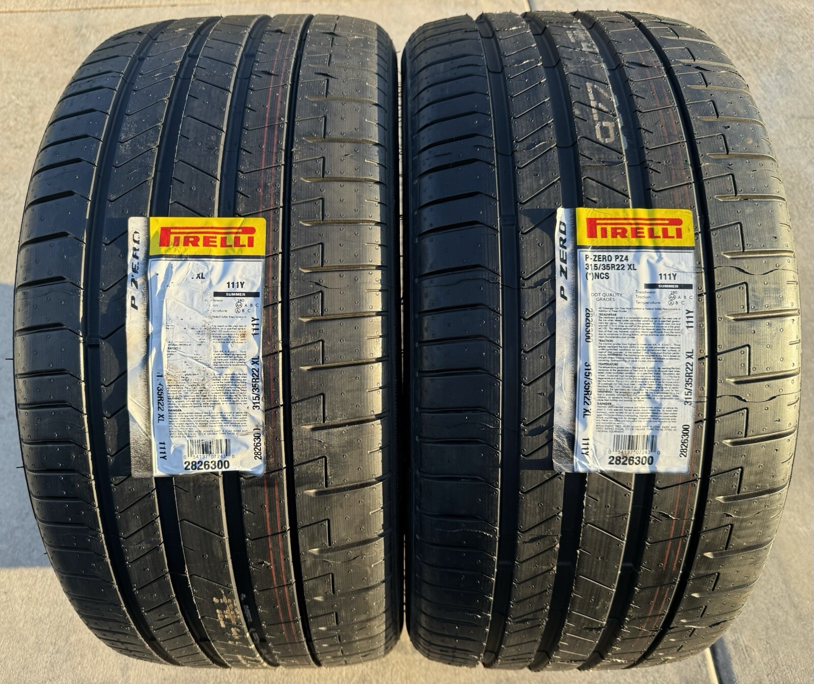 SET of TWO BRAND NEW 315/35R22 111Y Pirelli P Zero PZ4 Sport PNCS BMW X7 Tires