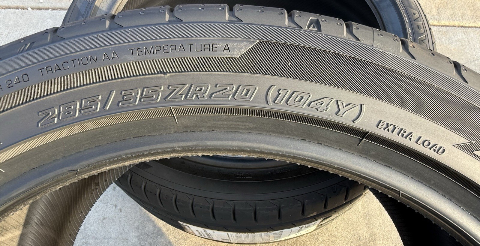 TWO BRAND NEW 285/35ZR20 Yokohama ADVAN Sport V107 Tires Like Michelin Pilot 4S!