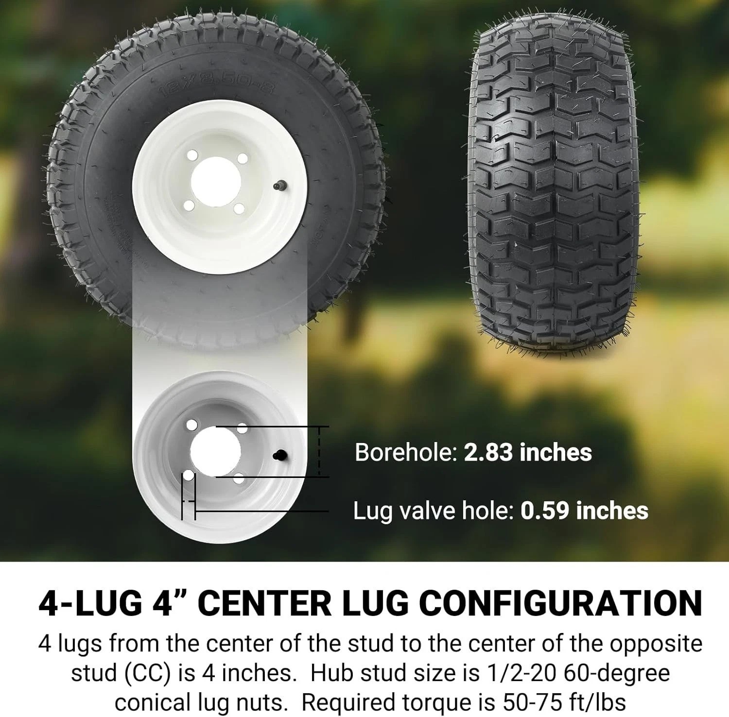 Reliable 2-Pack 18″ Tubeless Pneumatic Tires – Ideal for Boat Trailers