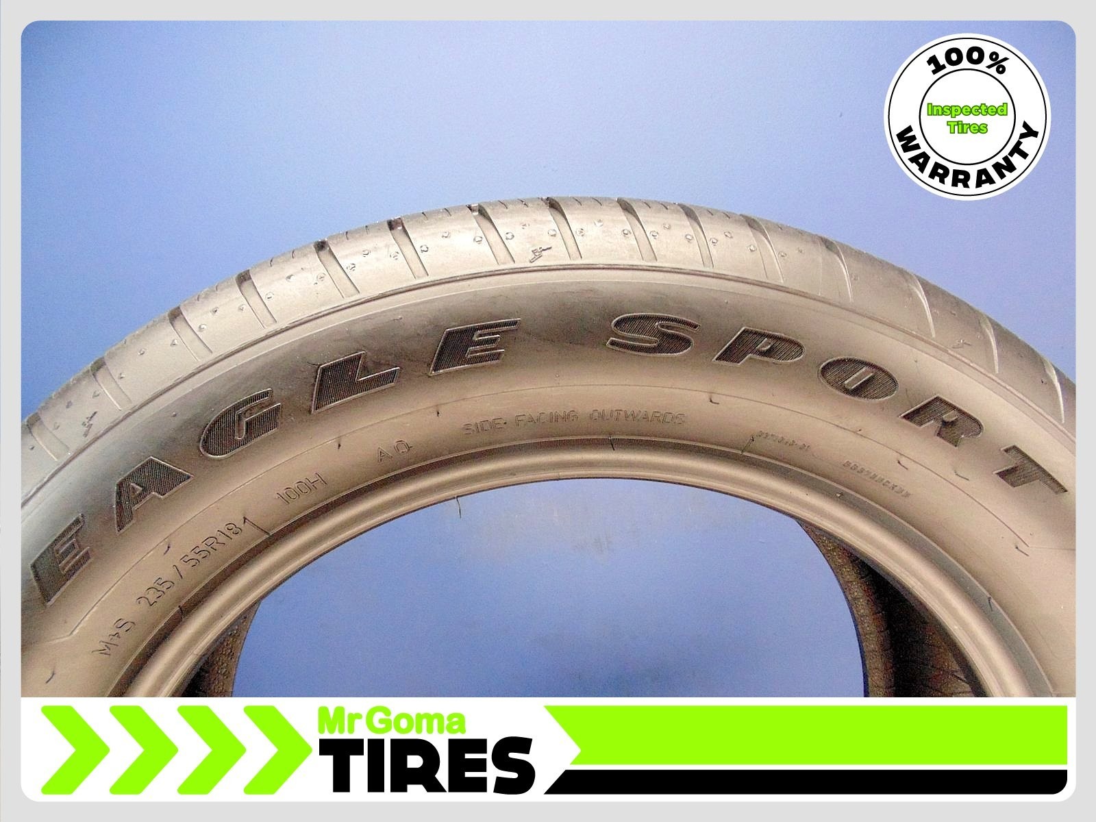 2 GOODYEAR EAGLE SPORT A/S AO AUDI 235/55R18 USED TIRE 8.7/32 TREAD 100H 2355518