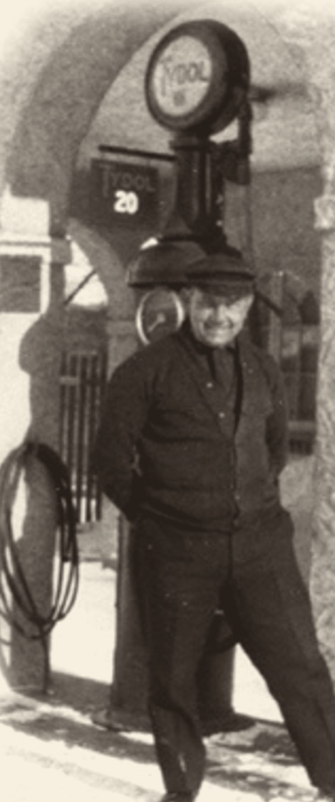Captain Phillip W. Reeves outside the station he built in 1926